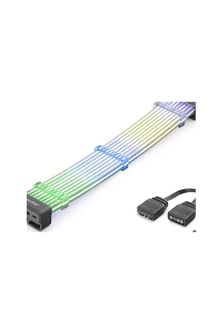Bükülebilir Sleeved Ekran Kartı Argb Lightboard 2x8 Pin 44 Led Siyah Nd2803b Evimdeyokyok