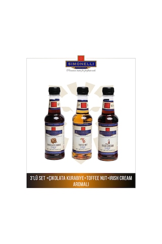 Aromalı Şurup Seti 3x250 Ml Chocolate Cookie, Toffee Nut, Irish Cream Diğer