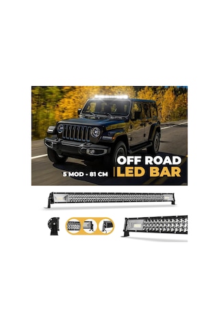 Off Road Led Bar 3 Sıra 81 Cm 405 Watt Beyaz Sarı 5 Mod