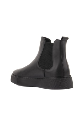 Shoetyle - Siyah Hakiki Deri Erkek Chelsea Bot - Siyah Taban - 250-041 -1163 Siyah
