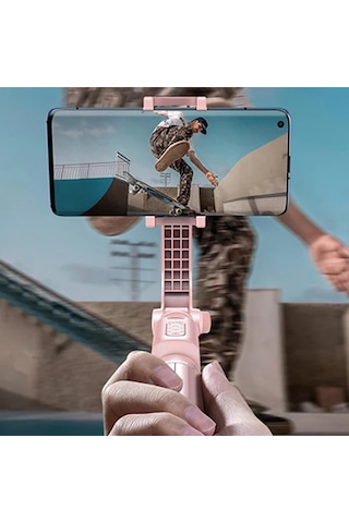 Baseus Lovely Bluetooth Selfie-özçekim Tripod Çubuğu Monopod- 5775 - Pembe
