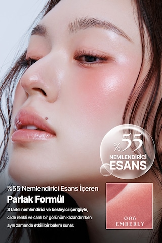 Hafif Yapılı, Ciltle Bütünleşen Parlak Bitişli Likit Allık Muzıgae Mansıon Objet Blush 006 Emberly 27209565