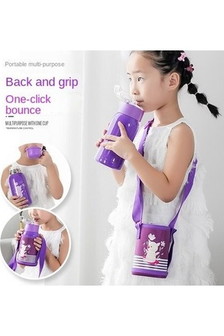 316 Kalite Paslanmaz Çelik Çocuklar İçin Bpa İçermeyen Soğuk Tutan Termal Yalıtımlı Led Işıklı Akıllı Termos Bardak 500 Ml Kapasiteli Yeşil