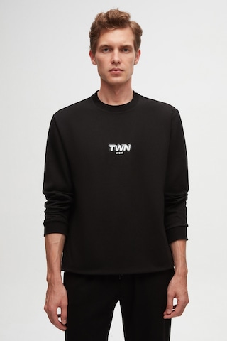 Twn Relaxed Fit Baskılı Erkek Sweatshirt 2ECE25ORT2791 - Siyah