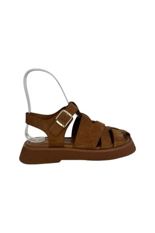 Kemal Tanca 862 M-609 Kadın Hakiki Deri Sandalet Taba