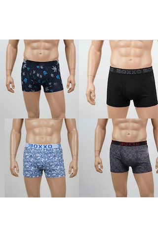 Qulothes Erkek 4'lü Pamuklu Likralı Esnek Kumaş Karışık Boxer Çok Renkli1