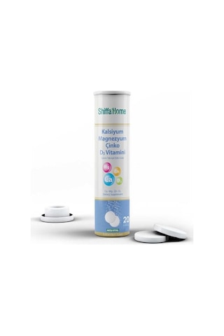Aksu Vital Shiffa Home Kalsiyum Magnezyum Çinko D3 Vitaminli 20 Tablet