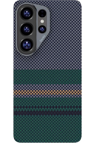 Galaxy Uyumlu S26 Ultra Uyumlu Kılıf M-safe Özellikli Karbon Fiber Benks Aurora Armorpro Kevlar Kapak Yeşil Yeşil