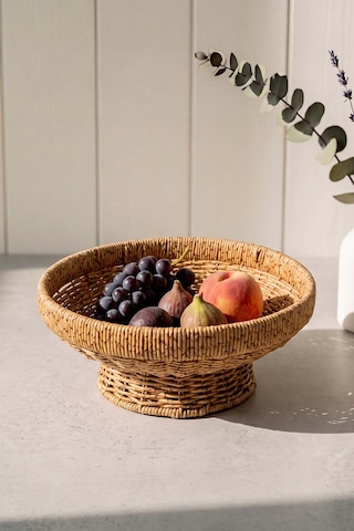 Hasır Ayaklı Rattan Meyvelik 28 Cm