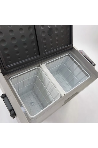 Buzdolabı Araç İçi 50lt. 12/24v 220v Çift Bölme Tekerlekli
