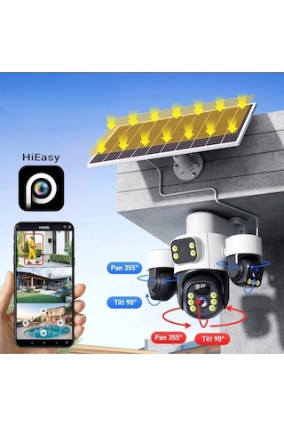 Inox-x13 3lens Esim Çift Panelli Full Renkli 4g Solar Kamera