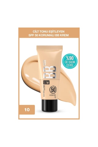 Fit Me Nude Cilt Bakımı Etkili Nemlendirici Spf50 Bb Krem - 10 3600531712761-10780