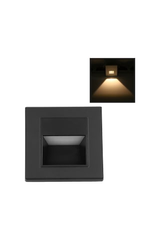 Hangfox Gömülü Led Merdiven Işığı 1.5w 3000k Sıcak Beyaz Sabit Aydınlatma Abs Akrilik Merdiven Koridor Aydınlatıcısı Siyah 85-220v Siyah
