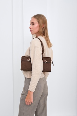 Enyola Vintage Süet Çanta Kahve Kahve