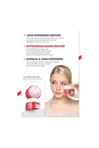 Leke Karşıtı Kapsül Krem Astaxanthin Içerikli, Cilt Tonu Eşitleyici Aydınlatıcı Bakım 50ml