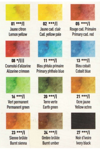 Pebeo Aquarelle Fine Yarım Tablet Suluboya Seti 12li Plastik Oval Kutu 300101 Standart