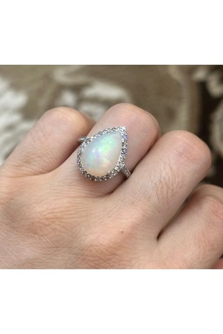 Opal Elmas Yüzük 080