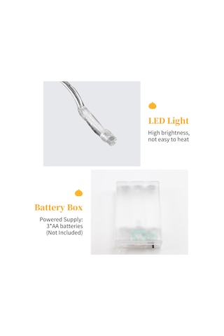 Gajeena Halloween Dekorasyon Gülümseme Kabak Led Işık Zinciri 6m 40 Işıklı Parıltılı 3 Pil Tipi Pil Yok