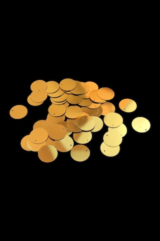 Gold 20 Mm Yandan Delikli Plastik Pul Payet 30 Gr Tülbent, Oya, Havlu Malzemesi