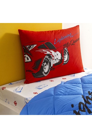Taç Lisanslı Disney Cars Mcqueen Tek Kişilik Pamuk Yorgan Seti 000000001000050004 Çok Renkli