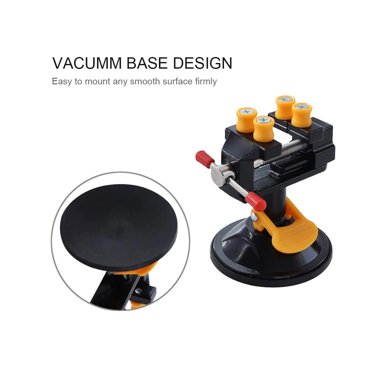 Neevoyu Alüminyum Mini Süksiyon Tırnaklı Burun 360 Döner Başlı 12-55mm Açılıkla Ev/tamir İçin Siyah