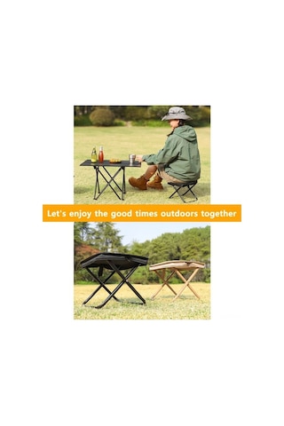 Flybuy Katlanır Güzellik Sandalyesi, Kompakt Portatif Tabure, Dayanıklı Çelik & Oxford Kumaş, Siyah Siyah