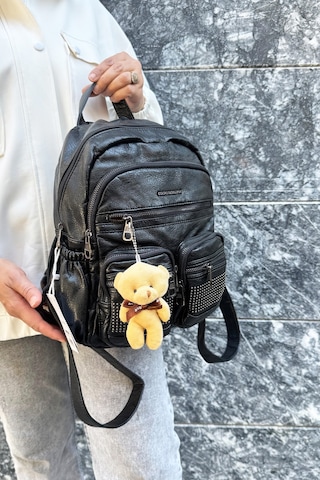 Just Polo Kadın Siyah Orijinal İthal Çok Gözlü Su Geçirmez Ultra Hafif Sırt Çantası Shopper