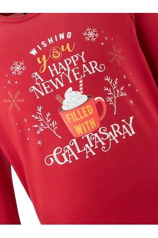 Gsstore Galatasaray Erkek Yeni Yıl Pijama Takım E242256 Kırmızı