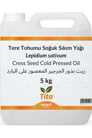 Tito Tere Tohumu Soğuk Sıkım Yağı Lepidium Sativum 5 KG