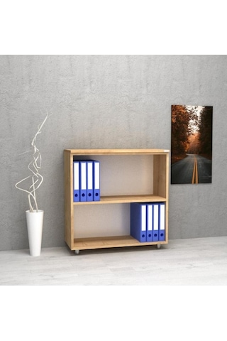 Kobiç Ofis Dosya Dolabı Raflı Suntalam Dolap 70x35x80 Cm Meşe Meşe