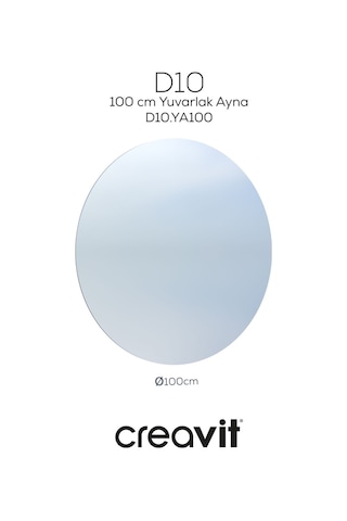 D10 100 Cm Yuvarlak Ayna Beyaz