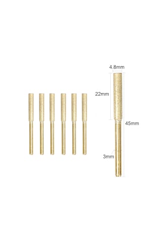 Skycity Titan Kaplı Zımpara Ucu 4.8mm 6 Adet - Motosapka Zinciri Kesici Ayna Sharpening Aksesuarı