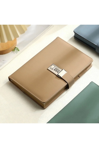 Kilitli Ajanda Günlük Not Defteri Notebook Açık Kahverengi İthal Ürün Kahve