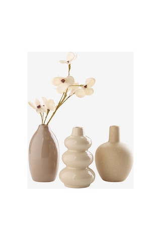 Vazo Marınersen Ø6xy10 Cm Beige 3adt/pkt Set Bej