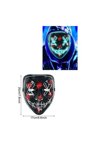 Gld-spt- Işıklı Led Maske Parti Eğlence Maskesi Hallowen Neon Maske