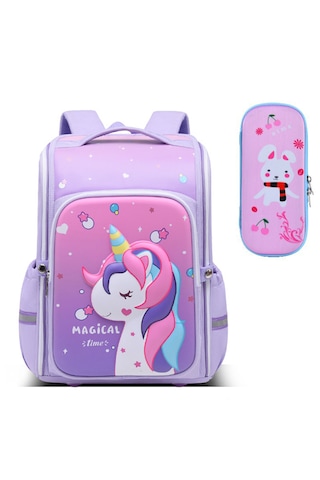 Ecoronicword Unicorn Sırt Çantası Küçük Okul Çantası Kalem Kutusu