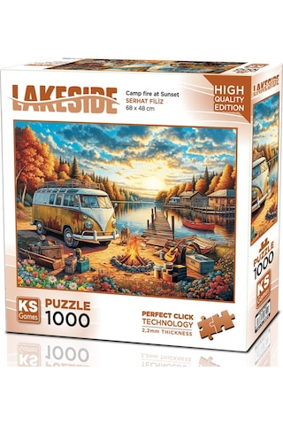 Ks Games 1000 Parça Gün Batımında Kamp Ateşi Puzzle - Serhat Filiz