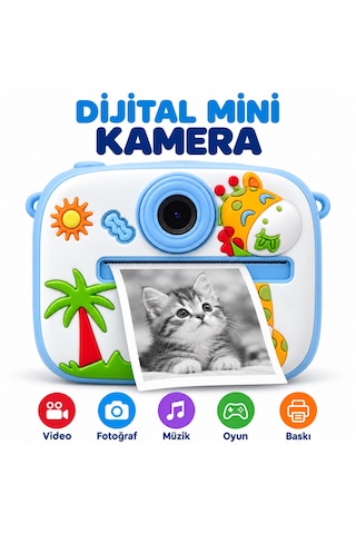 Cmr90 Çocuk Dijital Mini Kamera 1080p Hd 2.0 İnç Ekran Fotorğraf Video Oyun Müzik Usb Şarj Termal Resim Kağıt Baskılı Yazıcı Kamera Video Makinesi Print Kamera