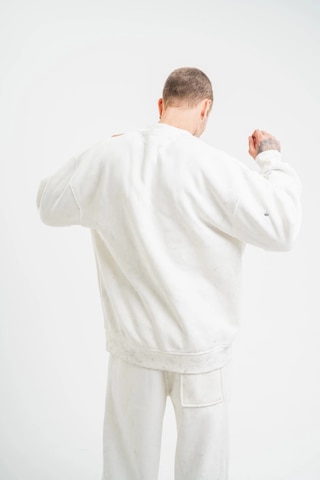Novalisse Erkek 3 İplik Pamuklu Bisiklet Yaka Yıkamalı Sweatshirt - Beyaz Çoklu Renk