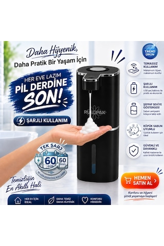 403837 Sensörlü Tezgahüstü Köpük Sabun Dispenseri Siyah