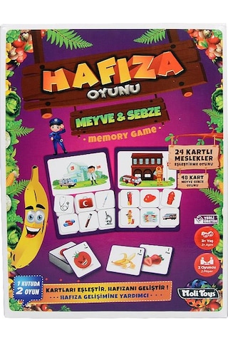 +3 Yaş Meyve Sebze Hafıza Oyunu (moli Toys)