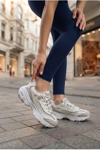 Fort 07387 Rahat Kalın Taban Sneaker Kadın Ayakkabı Beyaz