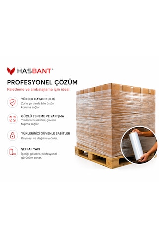 Has Bant Palet Streç Film Şeffaf 50 Cm X 200 M 23 Mikron 2,5 Kg 6 Adet