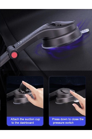 Araç Torpido Üstü Vakumlu Telefon Tutucu Güçlü Vakum Ayarlı