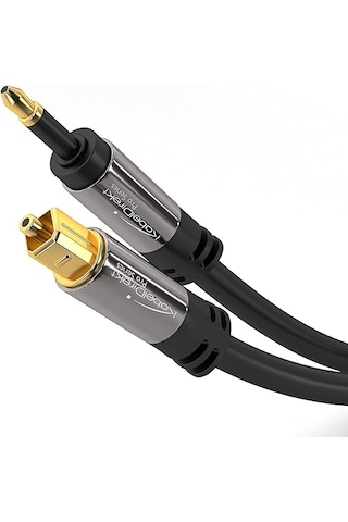 Evyora 1,5m Mini Toslınk Kablosu Dijital Ses Kablosu, Optik, Toslınk-mini Toslınk, Fiberoptik Kablo/lwl, Dijital Ses Sinyalini Televizyona/amplifikatöre/hi-fi Cihaza İletir, Siyah