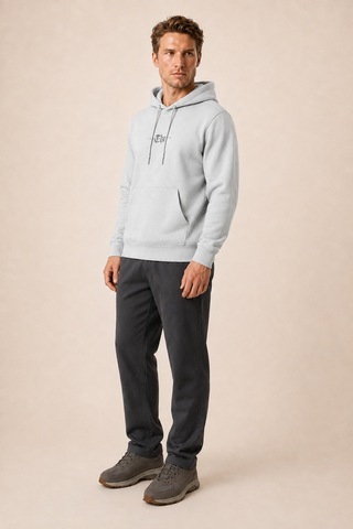 Redline Thenk Yeni Sezon Erkek Regular Fit Kapüşonlu Sweatshirt Gri
