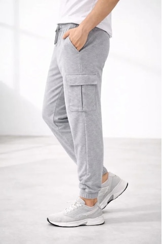 Erkek Jogger Eşofman Altı Regular Fit , Kargo Cepli, Lastikli Paça, Günlük Spor Pantolon - Gri