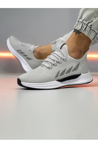 Wipper Ultra Hafif Triko Sneaker - Nefes Alan Ortopedik Poli Taban Unisex Yazlık Spor Ayakkabı Gri