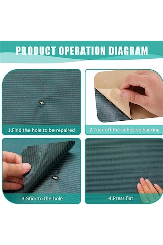 12 Adet Havuz Emniyet Kapağı Yama, 12x8ın/4x8in Havuz Kapağı Koyu Yeşil