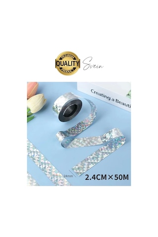 Premium Kuş Kondurmaz Rahatsız Eden Şerit Bant 45 Mm X 50 Mt Yansıtıcı Kuşsavar Çatı Hologram Bandı